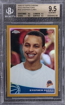 2009/10 Topps Chrome Gold Refractor #101 Stephen Curry Rookie Card (#26/50) – BGS GEM MINT 9.5